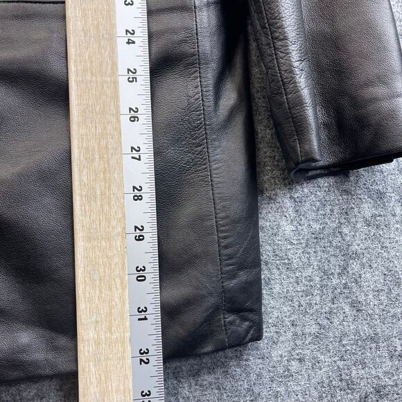 Jones New York City Black Leather 3 Button Mens Jacket Size 40L - Picture 6 of 8